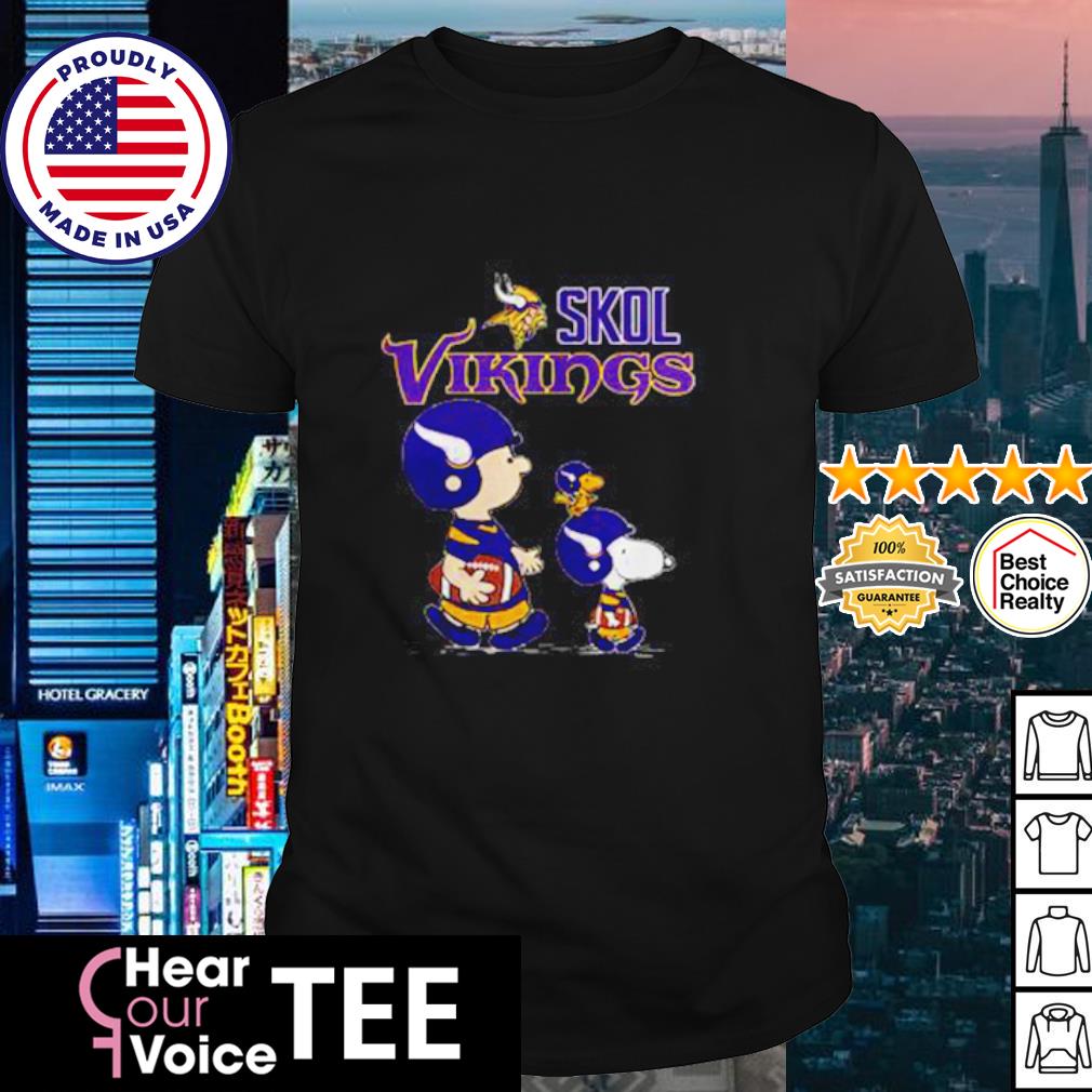 Skol Vikings Charlie Brown and Snoopy Minnesota Viking shirt