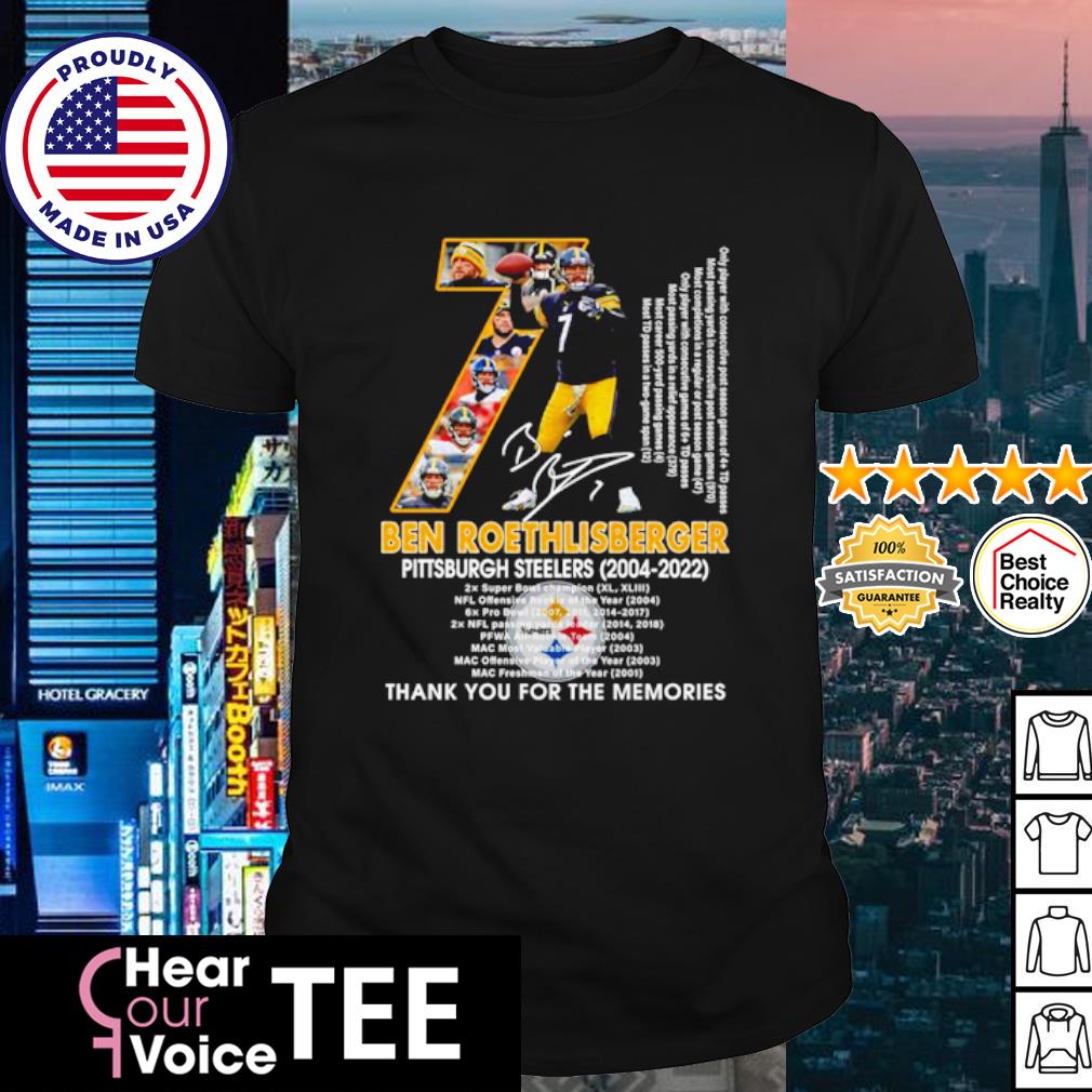 Ben Roethlisberger 2004-2022 Thank You For The Memories Shirt