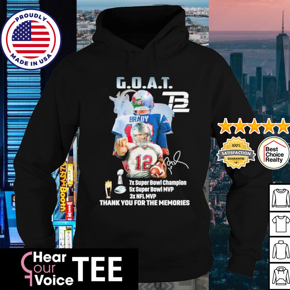 Tom Brady Goat thank you for the memories signature shirt, hoodie