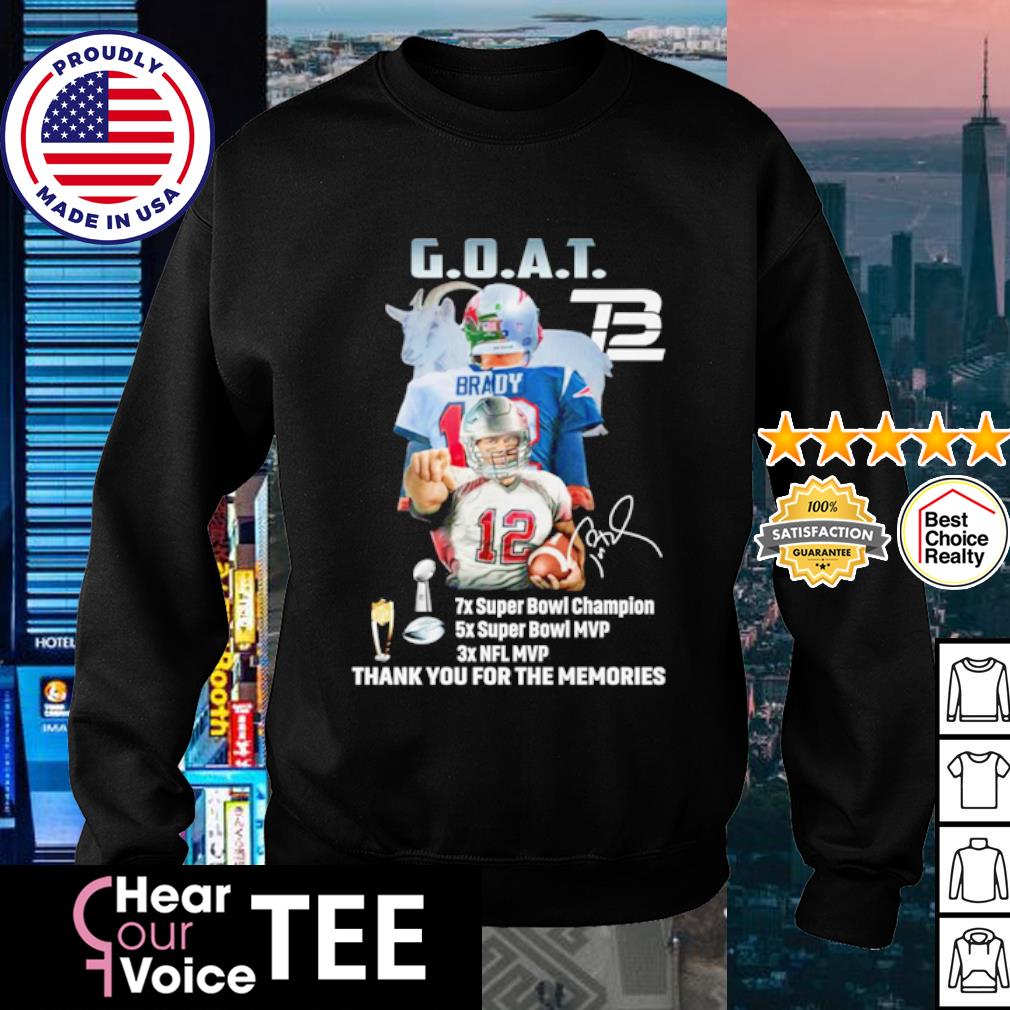 Tom Brady Goat Mvp Thank You For The Memories Signature Shirt