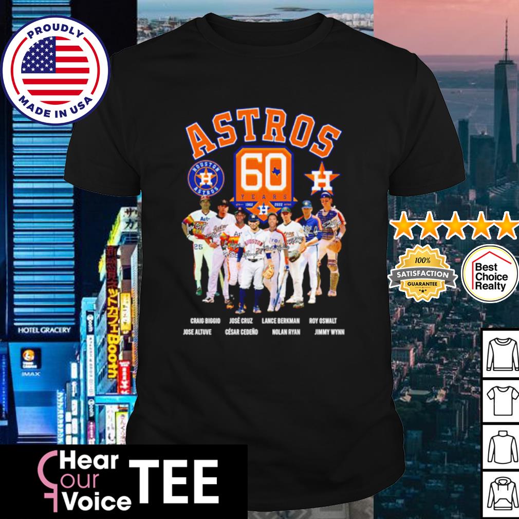 Houston Astros 60 years 1962 2022 signatures shirt, hoodie