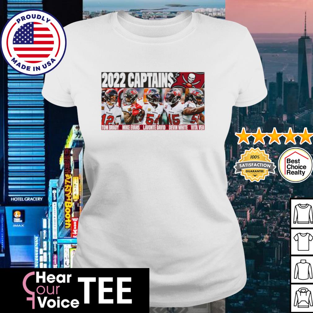 Tampa Bay Buccaneers 2022 Captains Tom Brady Mike Evans Lavonte David Devin  White And Vita Vea shirt, hoodie, sweater, long sleeve and tank top