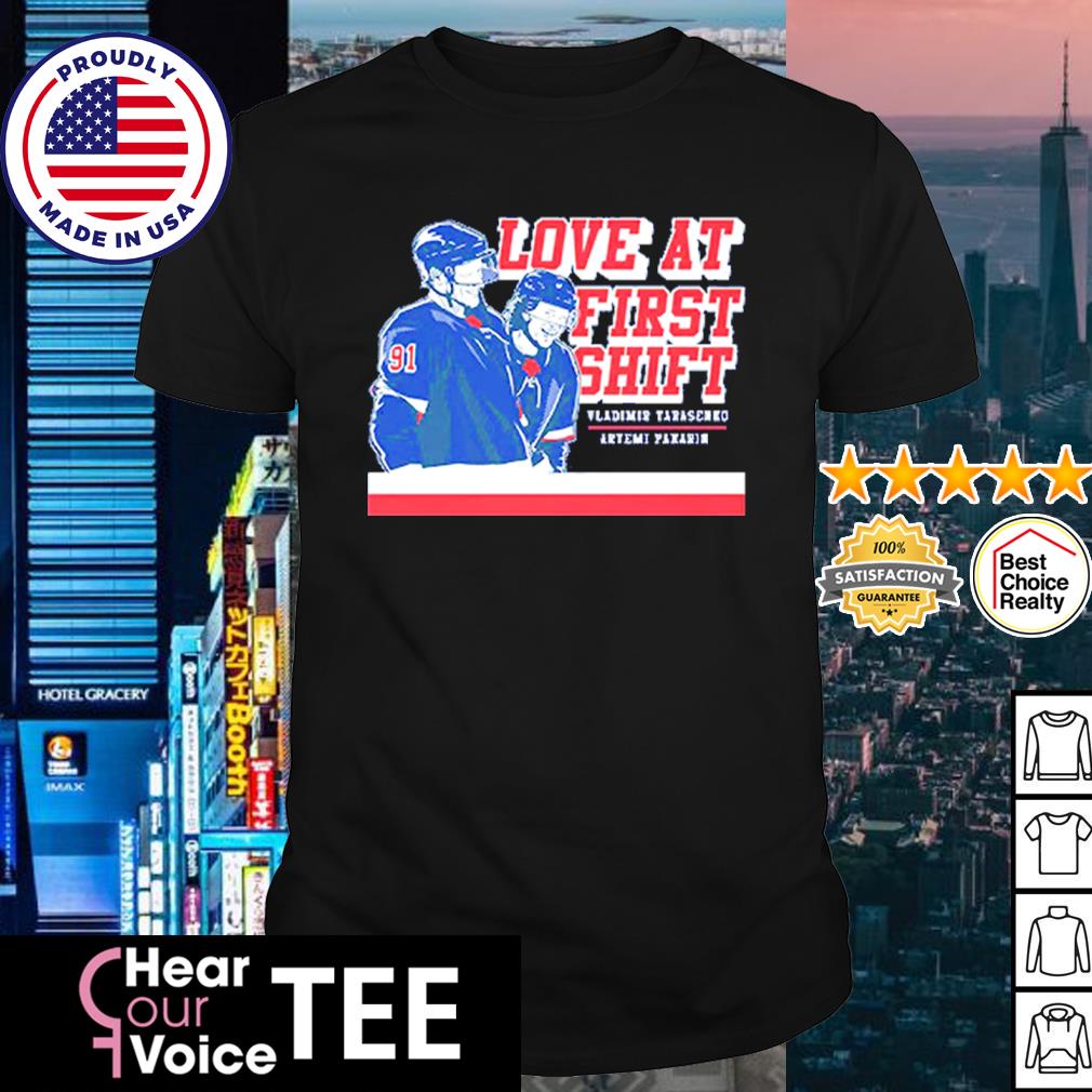 Vladimir Tarasenko and Artemi Panarin: Love at First Shift, Adult T-Shirt / Extra Large - NHL - Sports Fan Gear | breakingt