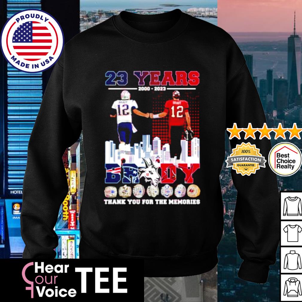 Tom Brady 2000 2023 Thank You For The Memories t-Shirt, hoodie, sweater,  long sleeve and tank top