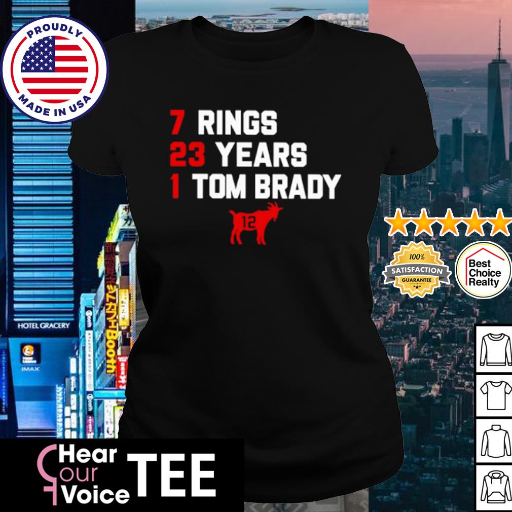 Tom Brady With 7 Rings On Hands Funny Fans Gift T-Shirt