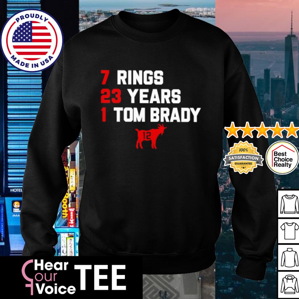 No 1 Tom Brady 7 Rings, 23 Years Shirt, hoodie, sweater, long