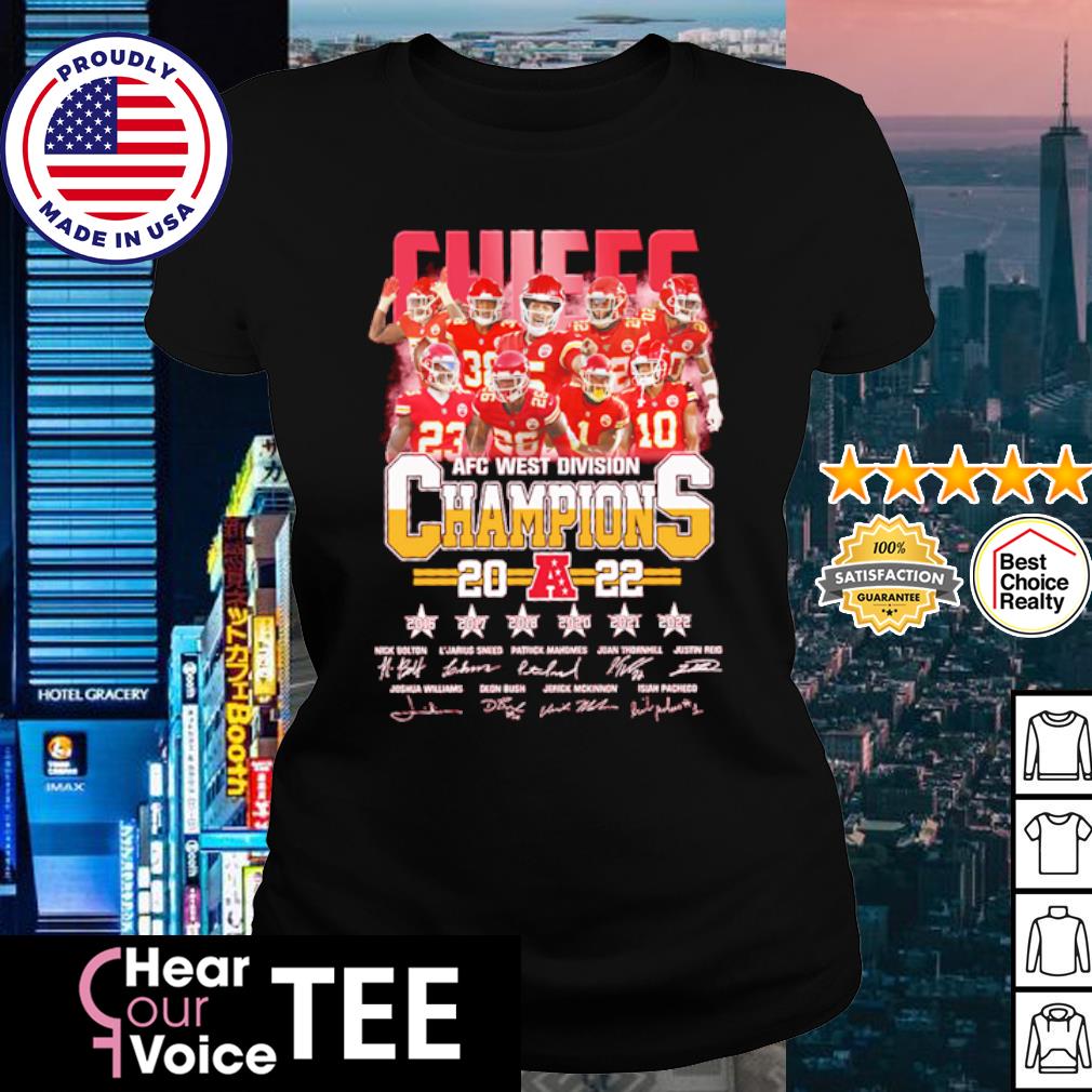 Chiefs Team 6X AFC West Champions 2021 AFC Western Division Championship  Signatures shirt - Kingteeshop