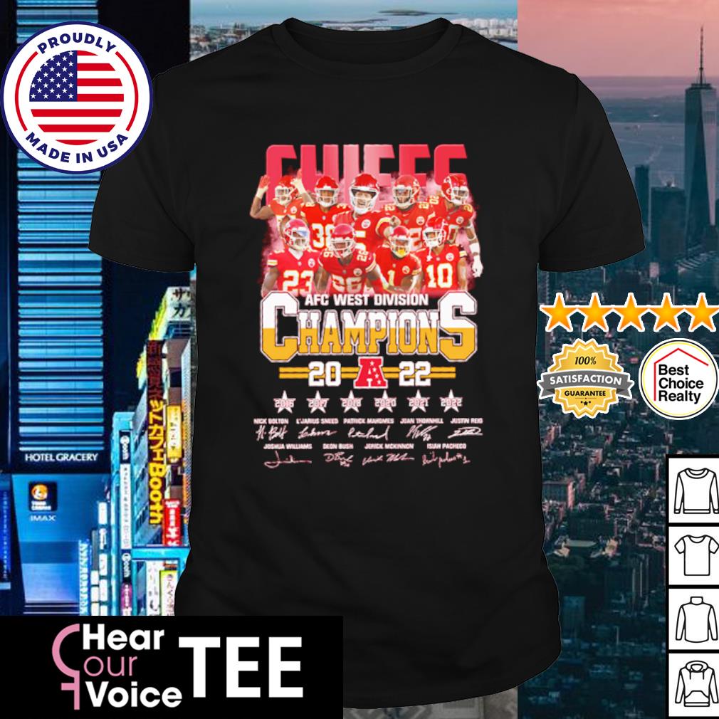 Back 2 back 2022 AFC west champions signatures shirt - Guineashirt Premium  ™ LLC