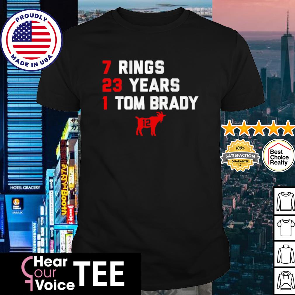 No 1 Tom Brady 7 Rings, 23 Years Shirt, hoodie, sweater, long sleeve and  tank top