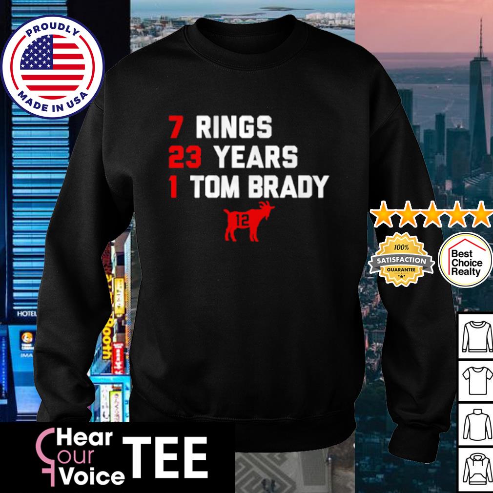 Tom Brady Goat 7 Rings 23 years 1 Tom Brady shirt, hoodie, sweater, long  sleeve and tank top