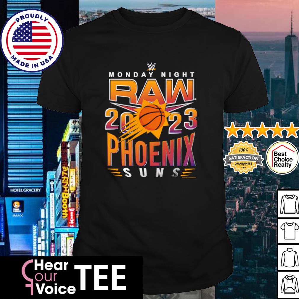 Official phoenix Suns Black WWE Monday Night RAW shirt