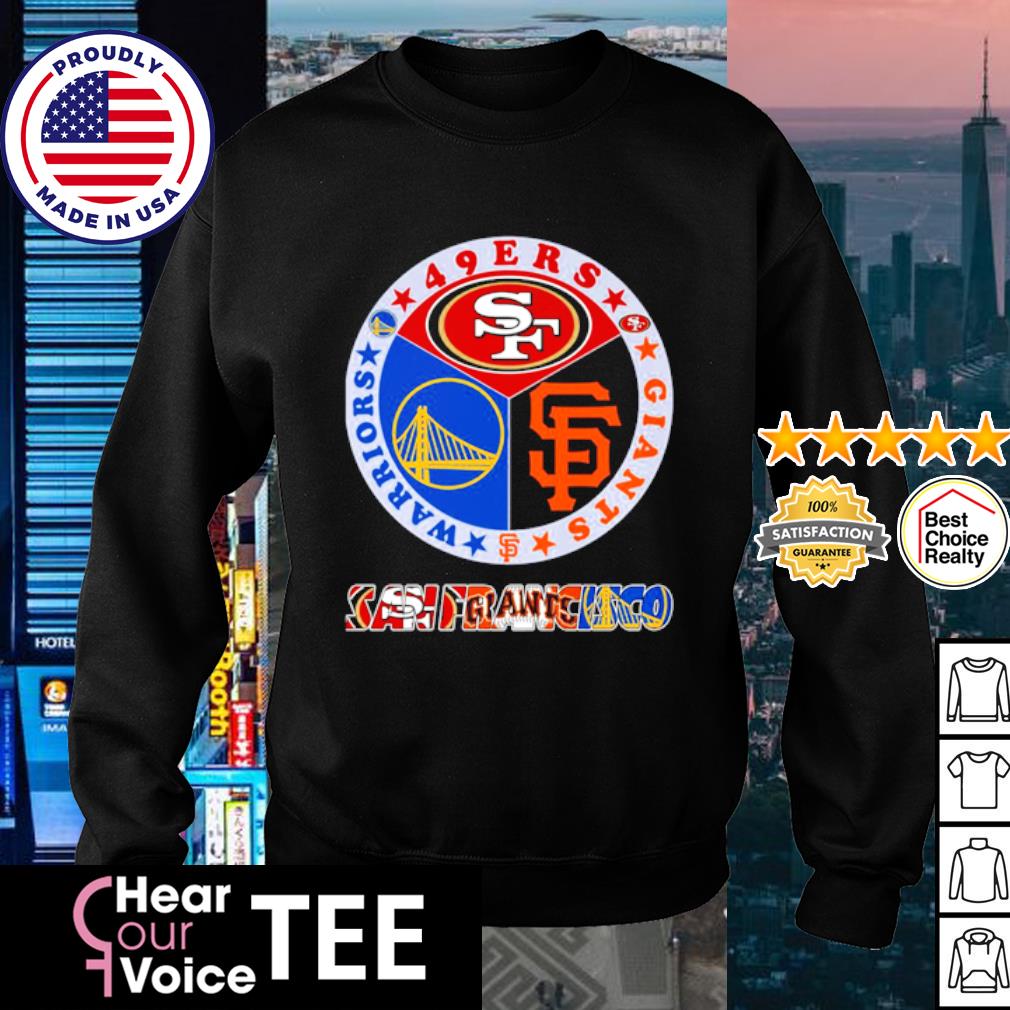 San Francisco 49ers Warriors Giants teams logo 2023 T-shirt, hoodie,  sweater, long sleeve and tank top