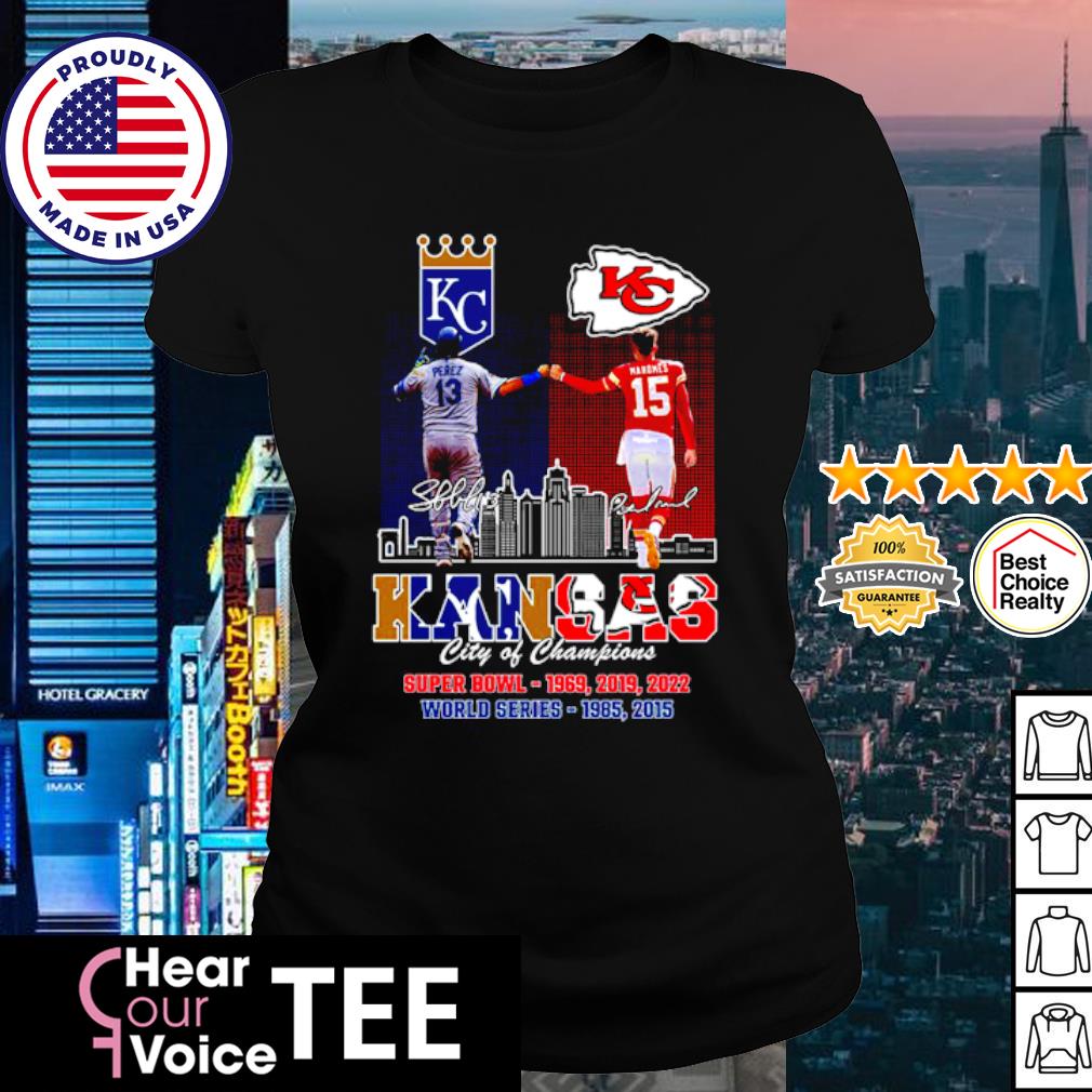 Official kansas Chiefs City Patrick Mahomes And City Royals Perez City Of  Champions T Shirt, hoodie, sweater, long sleeve and tank top