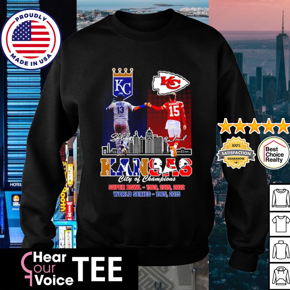 Official kansas Chiefs City Patrick Mahomes And City Royals Perez City Of  Champions T Shirt, hoodie, sweater, long sleeve and tank top