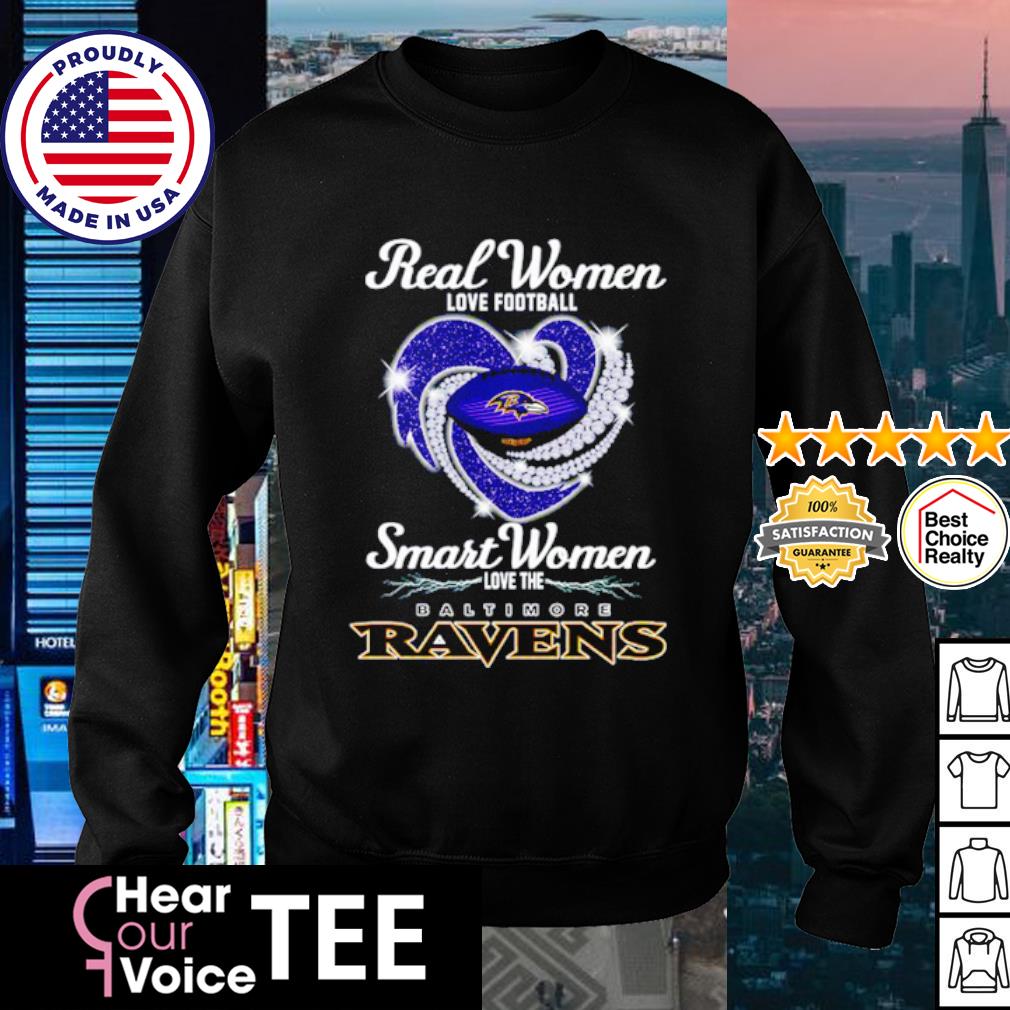 Real women love football smart women love the Baltimore Ravens t-shirt,  hoodie, sweater and long sleeve