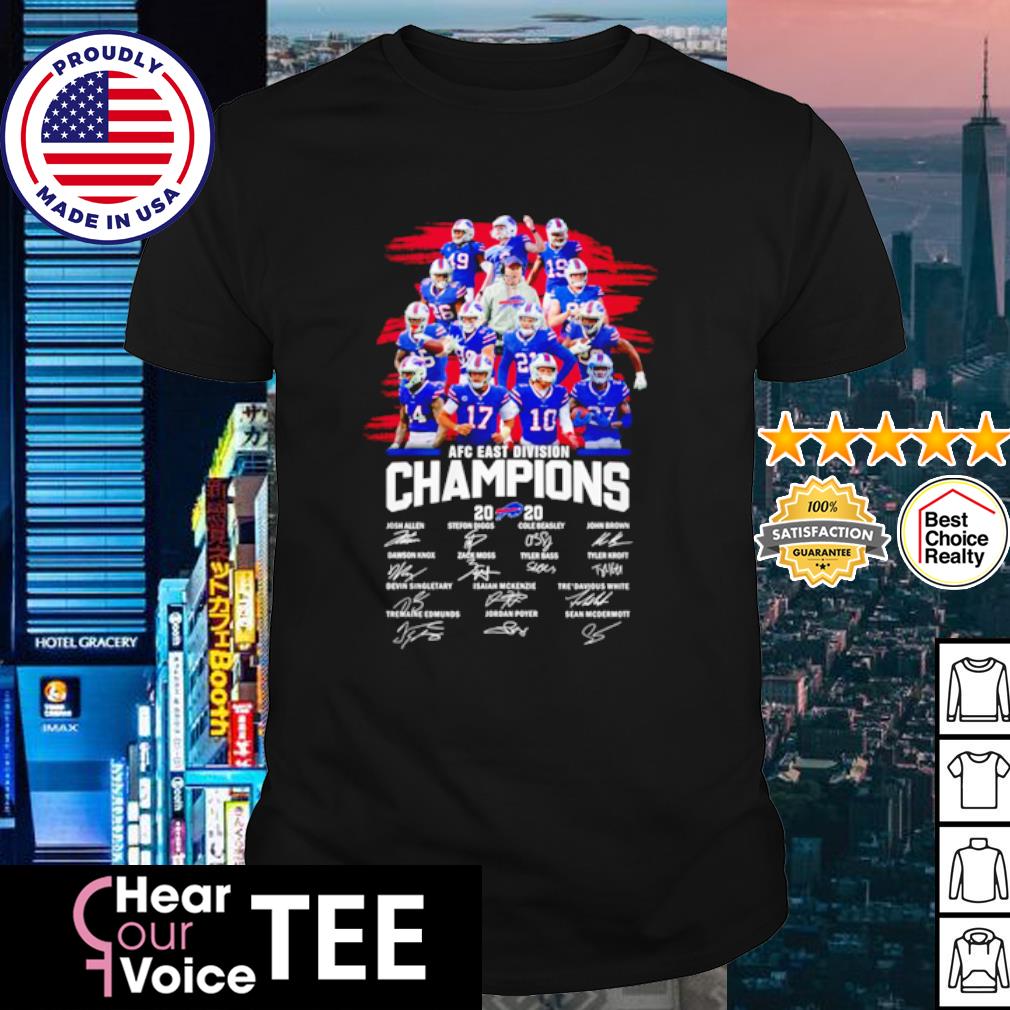 Buffalo Bills Signatures 2020 AFC East Division champions T-Shirt